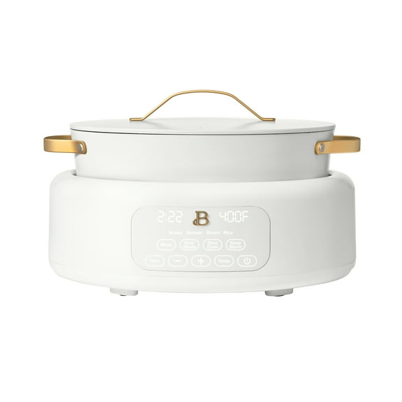 Beautiful 10 in 1, 6 Qt Electric Multi-Cooker, White Icing by Drew Barrymore