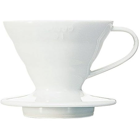 Hario V60 Ceramic Coffee Dripper Pour Over Cone Coffee Maker Size 01, White