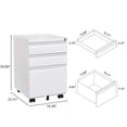 thumbnail image 3 of [Installation Required] 3-Drawer mobile filing cabinet with lock, legal/letter sized office storage filing cabinet, metal filing cabinet (white),suitable for offices and study rooms, 3 of 14