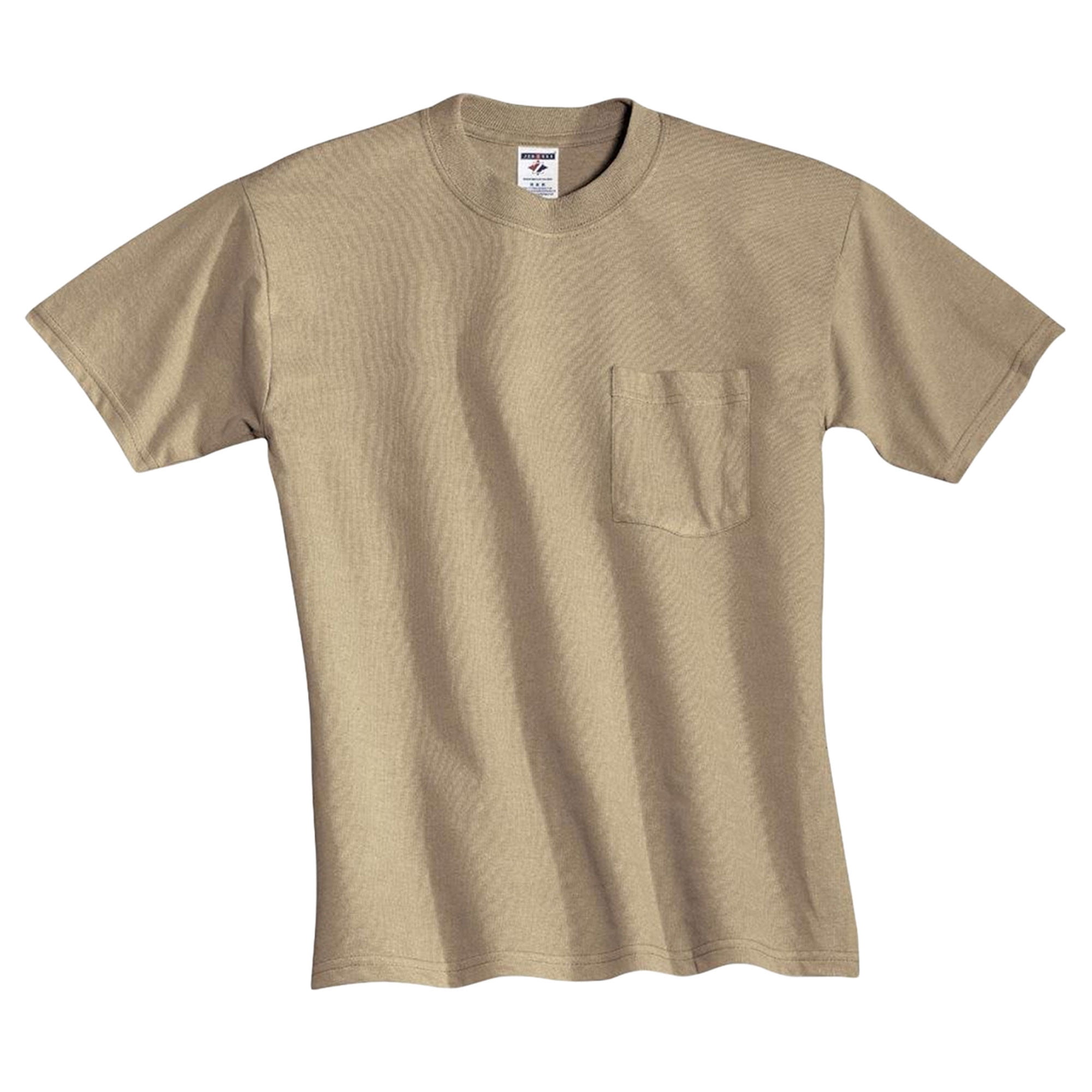 Mens Heavyweight Chest Pocket TShirt, Khaki, 2X, Style, 29MP