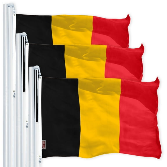 Belgium Belgian Flag 3x5FT 3-Pack 150D Printed Polyester By G128