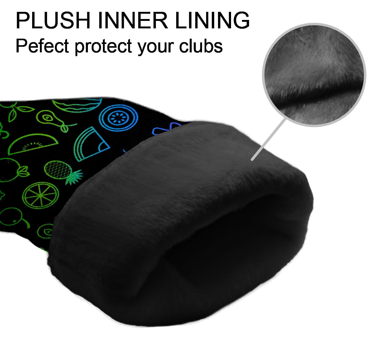 Golf Club Head Cover Waterproof Leather Golf Accessories HeadCovers Set Driver Headcover for Women Men Fruits