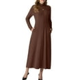 thumbnail image 6 of Cueply Dresses for Women Casual Long Sleeve Fall Spring Mock Neck Pullover Long Dresses with Pockets, 6 of 8