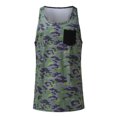 thumbnail image 6 of ZHOGXU Men's Tank Top Summer Sleeveless Round Neck Camouflage Print Lightweight Breathable Sports Vest For Fitness Training,Green,Xxxl, 6 of 7