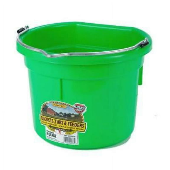 P8FBLimegreen Little Giant 8 Quart DuraFlex Flat Back Plastic Bucket
