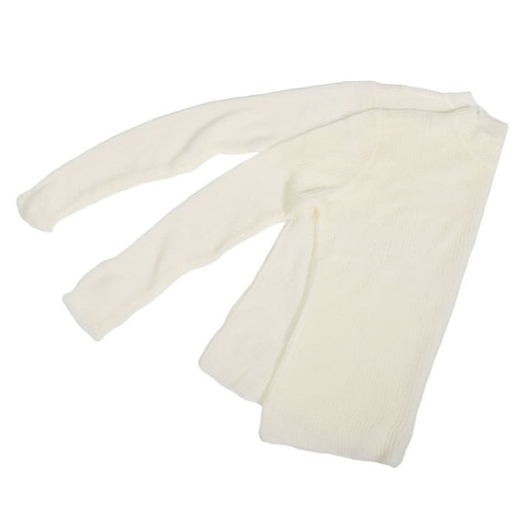 HONMEET fluffy sweaters for women Sweater White 1Pack Crew Neck Cotton Warmth for Teens