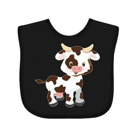 

Inktastic Cute White Holstein Cow with Brown Spots Gift Baby Boy or Baby Girl Bib