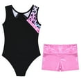 thumbnail image 4 of Alvivi Gymnastics Leotards for Girls Kids Sleeveless Printed Biketard with Shorts Athletic Trackusit Leopard 14, 4 of 7