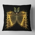 thumbnail image 2 of Designart Golden Fractal Butterfly in Dark - Abstract Throw Pillow - 18x18, 2 of 5