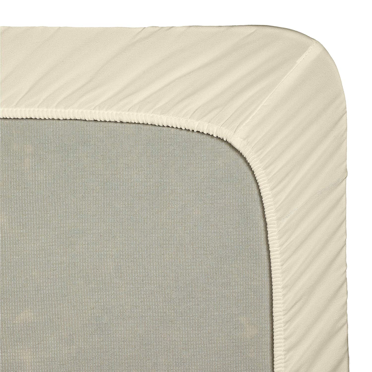 Clara Clark Premier 1800 Collection Single Microfiber Fitted Sheet, Full Size, Cream Beige