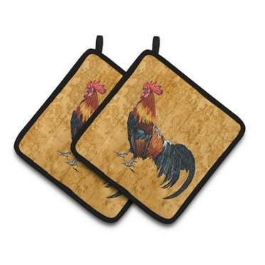 Rooster Pair of Pot Holders, 7.5 x 3 x 7.5 in.