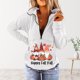 thumbnail image 2 of Sudadera con cuello en V para mujer, bonita sudadera recortada con cremallera para entrenamiento, Tops de Acción de Gracias para mujer Pompotops FGAJ19701, 2 of 5
