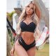 thumbnail image 1 of Traje de baño de dos piezas con costuras de color y soporte de acero fruncido, bikini sexy para mujer, traje de baño de playa, 1 of 6