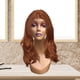 thumbnail image 5 of Cabeza de maniquí calva femenina Soporte para peluca Suave Durable 19 pulgadas Modelo de exhibición de peluca Maniquí Soporte para cabeza de peluca Púrpura, 5 of 8