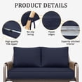 thumbnail image 2 of Snubbull Outdoor 46" x 26" x 5" Loveseat Cushion Set, Water repellent, Fade Resistant, Cushion Set for Couch, Bench, and Swing, Navy, 2 of 6
