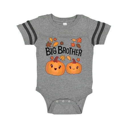

Inktastic Big Brother Pumpkins with Fall Leaves Gift Baby Boy Bodysuit