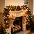 thumbnail image 2 of Aurorax Indoor Christmas Wreath Decorations,Christmas Garland 6ft Farmhouse Berries Garland for Mantel Wall, 2 of 6