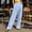 Blue, variant on Women's Casual Pants High Waisted Wide Leg Trousers Straight Pants With Crinkle Design For Daily Wear Outdoor Sports Home Comfort Women's Wide Leg Pants Yellow M