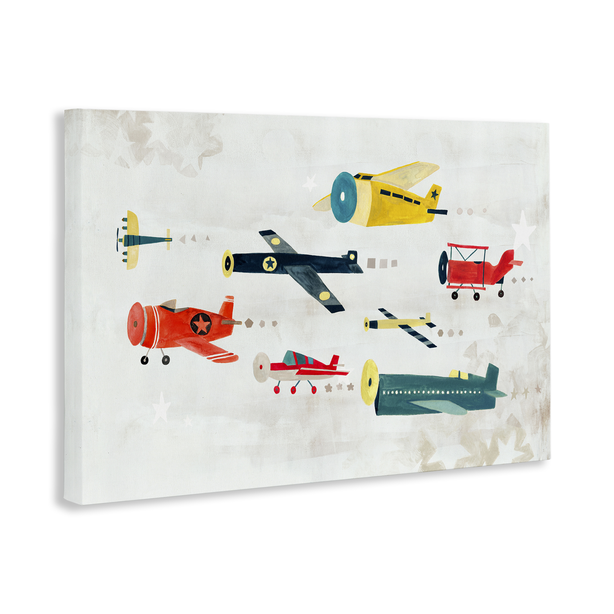 Stupell Industries Various Vintage Airplanes Transportation Painting Wrapped Canvas Art Print Wall Art, 24 x 16
