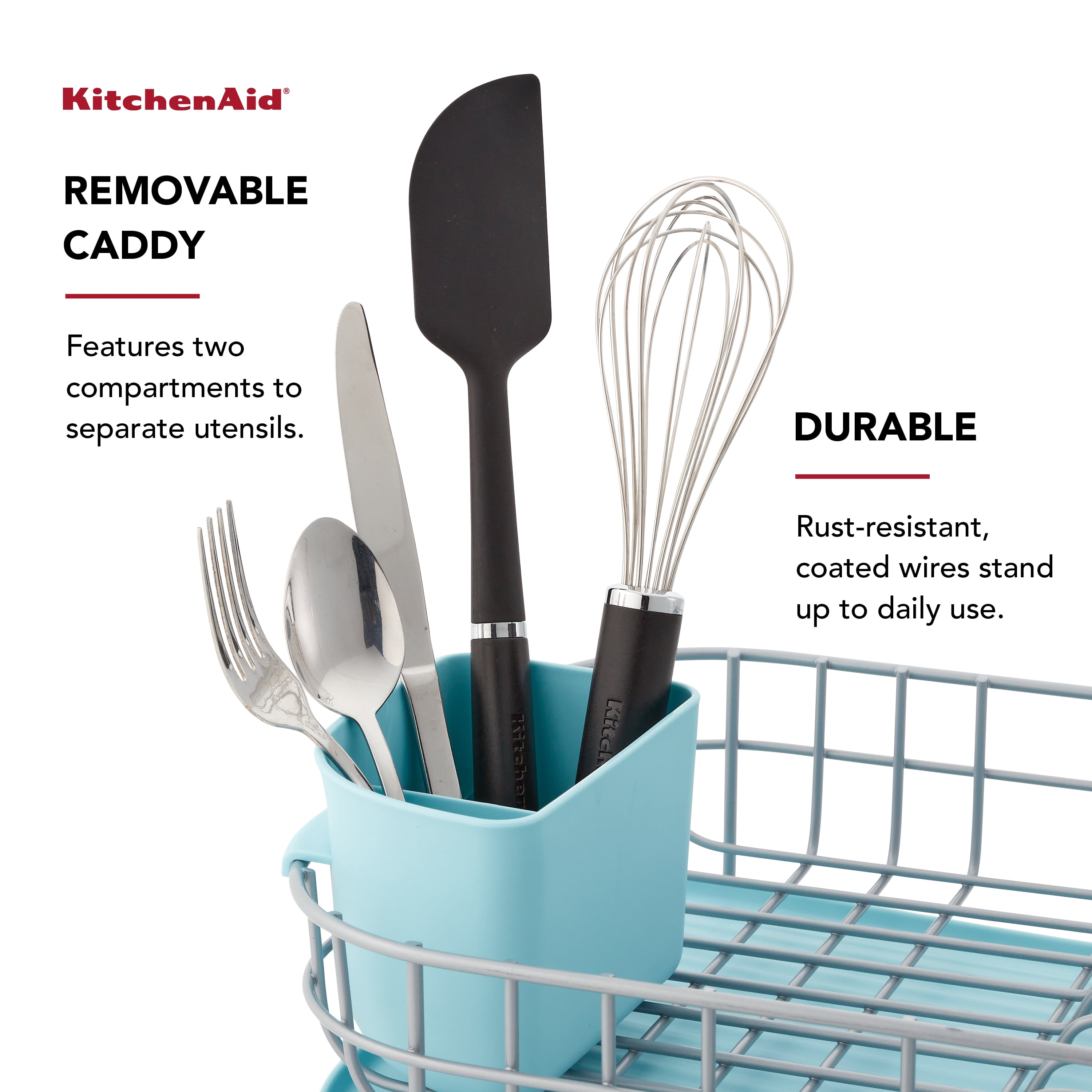 KitchenAid Low Profile Steel Dishrack, Mineral Water