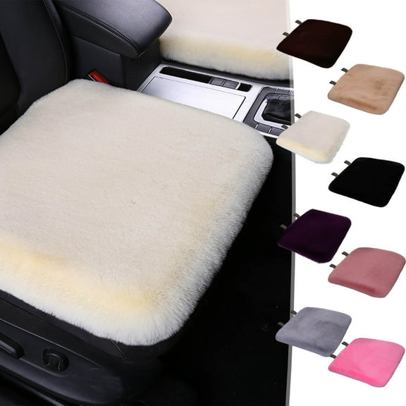 Winter Car Seat Cushion, Plush Heated Car Seat Cover for Cold Weather, 45x45cm Universal Fit for Sedan SUV MPV, Multi-Layer Warmth & Non-Slip Design, Machine Washable Soft Fleece Car Accessories