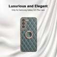 thumbnail image 3 of for Samsung Galaxy S22 Plus Case with Ring Holder Stand Luxury Glitter Plating Gold Edge 360 Rotation Kickstand Phone Case for Women Shockproof Soft Flexible TPU Protective Cover Case-Grey, 3 of 12