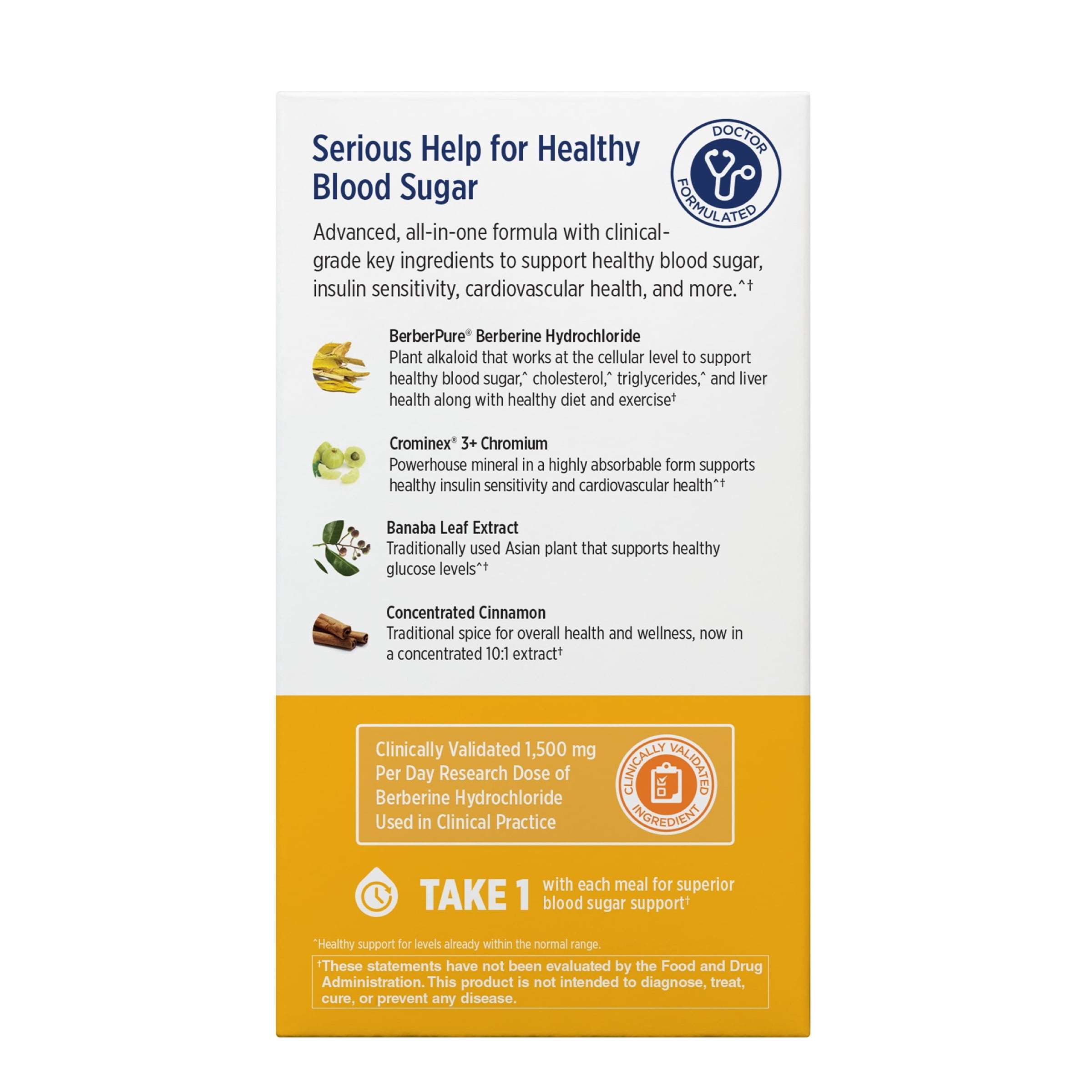 Doctors’ Preferred GlucoGold with Berberine, Healthy Blood Sugar Support, 42 Vegetarian Tablets