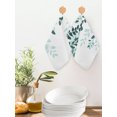 thumbnail image 2 of Teal Ombre Botanical Kitchen Dish Towels for Drying Dishes Set of 4, Watercolor Pastoral Leaf Waffle Weave Microfiber Hand Tea Bathroom Towels Quick Dry & Absorbent Towel 12x12, 2 of 7