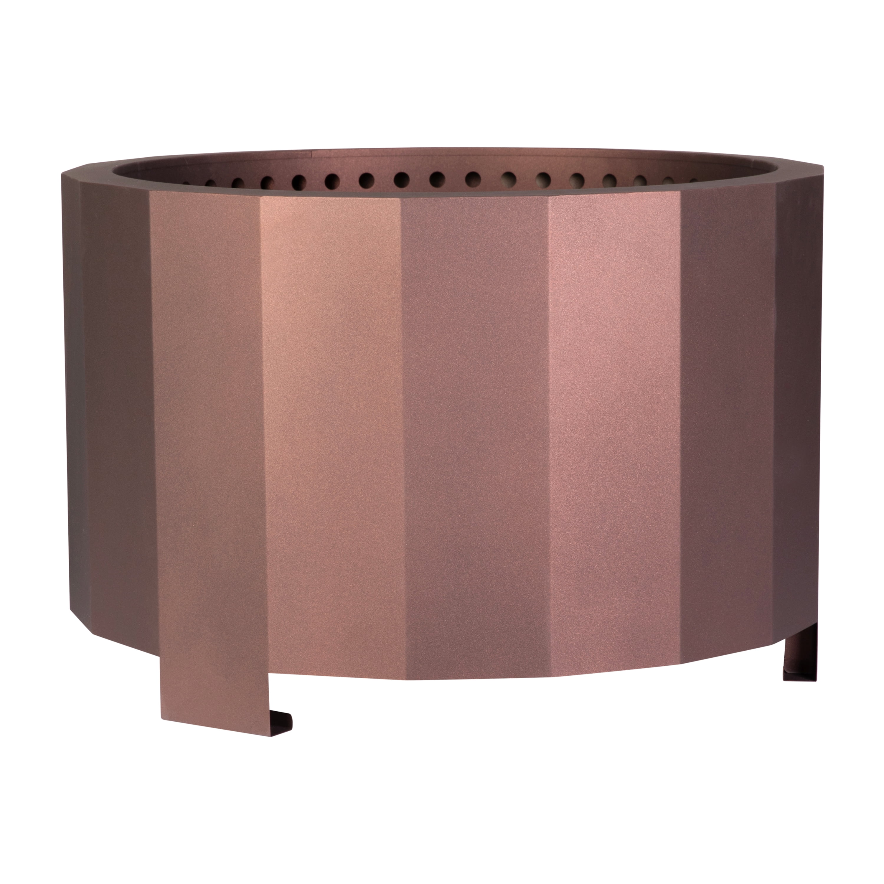 BizChair Commercial Grade 27 inch Smokeless Outdoor Firepit, Natural Wood Burning Portable Fire Pit With Waterproof Cover, Bronze