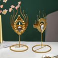 thumbnail image 1 of Nordic Golden Feather Candlestick Romantic Candle Rack Home Party Wedding Decor, 1 of 4