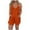 Orange, variant on Romper for Women 2024 Summer Halter Neck Spaghetti Strap Jumpsuits Sleeveless Ruched Short Jumpsuit with Pocket Orange 2XL