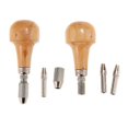 thumbnail image 2 of 2 Sets Jewelers Pin Vise Bead Drill Bits With Wood Ball Handle Collet Tool, 2 of 4