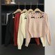 thumbnail image 1 of Suéter de punto para mujer, nueva versión coreana de otoño e invierno, dulce nicho, suelto, corto, de moda, cuello cuadrado, manga larga, ajustado, 1 of 4