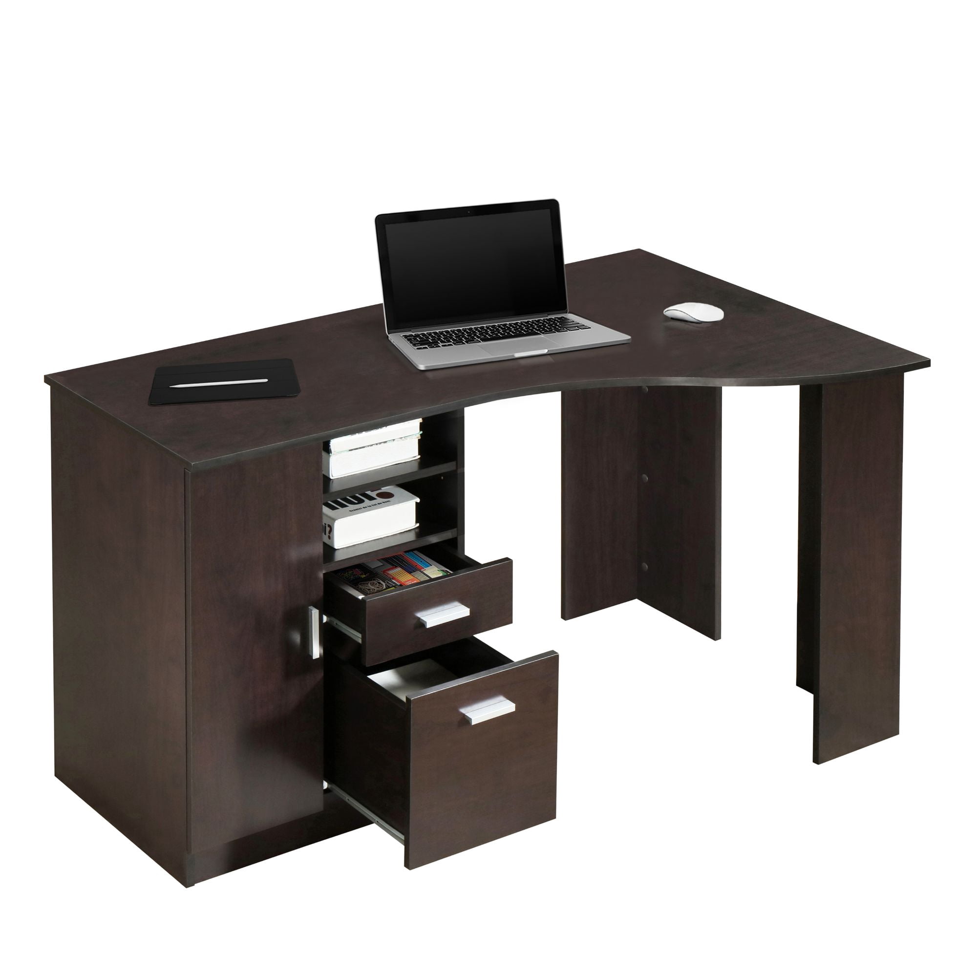 Techni Office Solutions 51.25" Brown Espresso Unique Techni Mobili Classic Office Desk with Storage