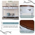 thumbnail image 5 of Aukfa Console Table, 52" Retro Half Moon Sofa Table with 2 Drawers and Shelf for Living Room/Hallway, White, 5 of 8