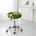 thumbnail image 7 of Fotbe Avocado Green Striped Stool Covers Round,Waterproof Round Bar Stool Covers Bar Chair Covers Washable Stool Cushion Slipcover for 12-14 Inch Chair-14 inch, 7 of 7