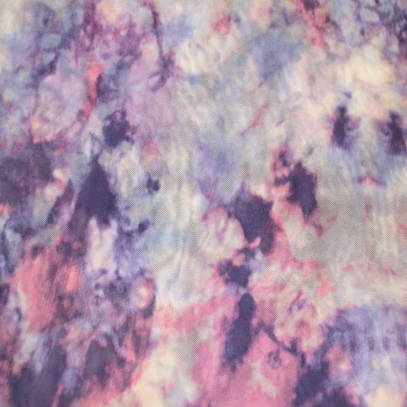 Stylish Fabric 60" Wide Printed Poly Spandex Lace Power Mesh Fabric, Dusty Lilac Pink, By the Yard