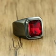 thumbnail image 6 of Men's 18MM Black Plating AAA Red CZ 18K Gold Plated Stainless Steel Ring Sz 8-11, 6 of 8
