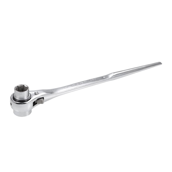 Llave de vaso de trinquete hexagonal Uxcell 19x24mm plateada