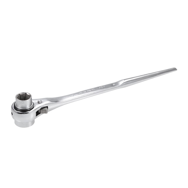 Llave de vaso de trinquete hexagonal Uxcell 19x24mm plateada