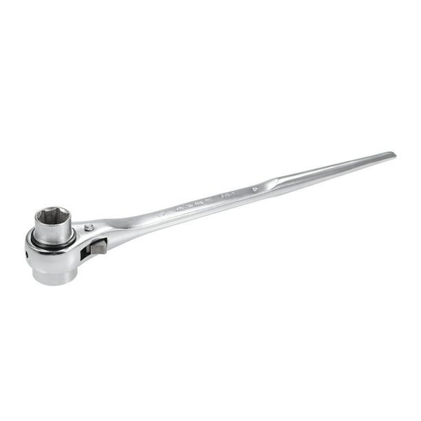 Llave de vaso de trinquete hexagonal Uxcell 19x24mm plateada