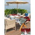 thumbnail image 4 of Outdoor Tablecloth with Umbrella Hole and Zipper, Christmas Gnomes Rectangle Table Cloth 60x102 Inch Waterproof Tablecloth, Red Black Plaid Xmas Tree Snowflake Picnic Table Cover for Patio Camping, 4 of 7