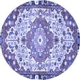 thumbnail image 1 of Ahgly Company Indoor Round Medallion Blue Traditional Area Rugs, 4' Round, 1 of 4