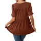 thumbnail image 3 of INSPIRAR CHIC Blusas de Maternidad para Mujeres Boho con Volantes Cuello en V de Manga Corta Camisetas Sueltas y Fluidas Ropa Casual 2025 Marrón Mediana, 3 of 6