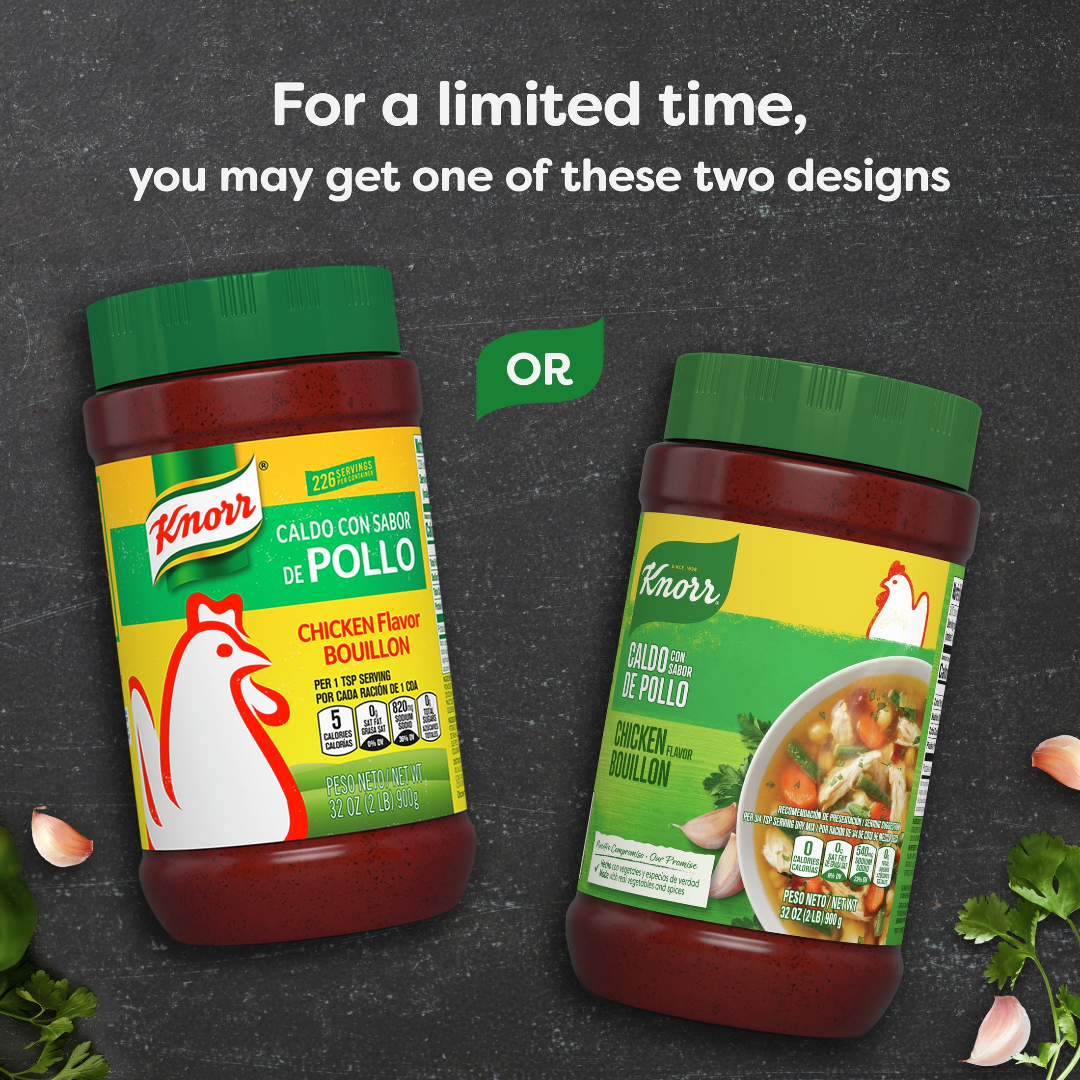 (3 pack) Knorr Shelf Stable Granulated Chicken Bouillon, 32 oz Jar