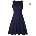 thumbnail image 4 of EIMELI Women Pleated High Waist V Neck Wrapped Sleeveless Solid Color Summer Dress, 4 of 8