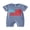 Blue, variant on BemeyourBBs Newborn Baby Boy 4th of July Outfit Patriot Independent Day Clothes Summer Waffled Romper Short Sleeve USA Flag Print One Piece Jumpsuit Playsuit