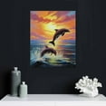 thumbnail image 4 of COMIO Dolphin Ocean Decor Wall Art Coastal Nautical Painting Sunset Scenery Wall Art Dolphin Sunset Pictures Framed Artwork for Living Room Bedroom Bathroom, 4 of 4