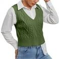 thumbnail image 2 of Langwyqu Sleeveless Autumn Winter Women V-Neck Vest Sweater Casual Pullover, 2 of 5