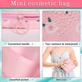 thumbnail image 2 of 4 bolsas de maquillaje pequeñas para bolso, organizador portátil de viaje para cosméticos con cremallera, impermeable, bonita bolsa de maquillaje para mujeres y niñas (plantas), 2 of 4